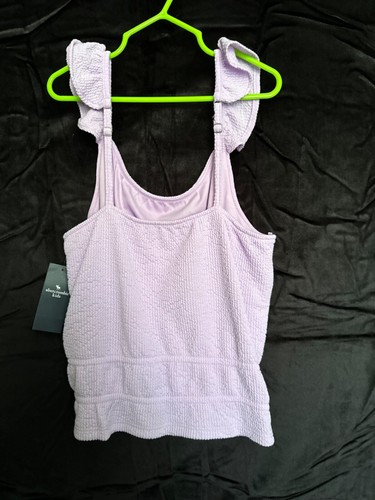 Abercrombie Kids sleeveless lavender top with ruffle/adjustable straps, sz 11/12 - Picture 5 of 5