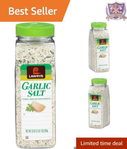 Versatile 33 oz. Coarse Ground Garlic Salt and Parsley - Ideal for Cooking