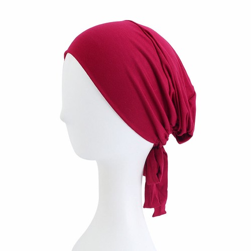 Pre-Tied Head Scarf Muslim Hijab Hat Women Turban Bonnet Cap Ninja Inner Wraps - Picture 3 of 24