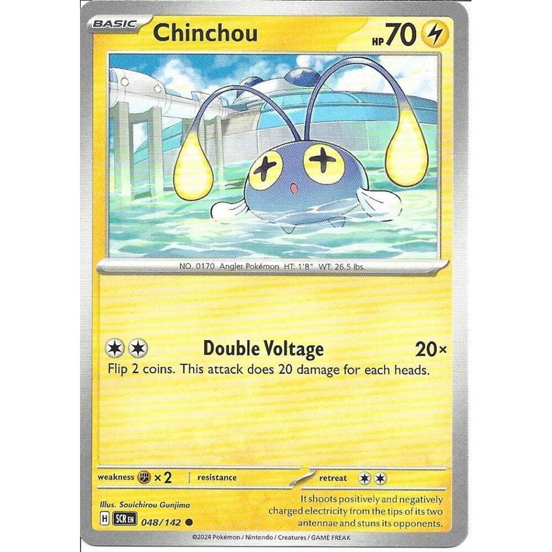 048/142 Chinchou : Common Card : Stellar Crown : Pokemon Trading Card Game