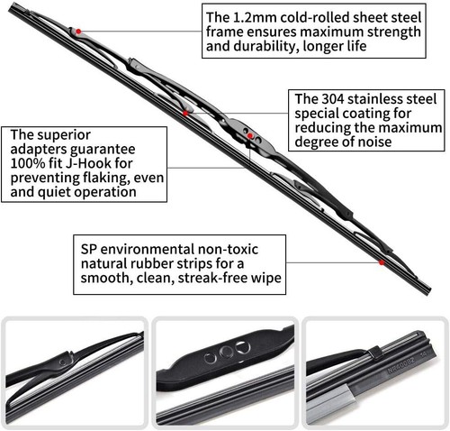13"+13" Front Windshield Wiper Blades - Replacement for Jeep Wrangler TJ 1997... - Picture 4 of 6
