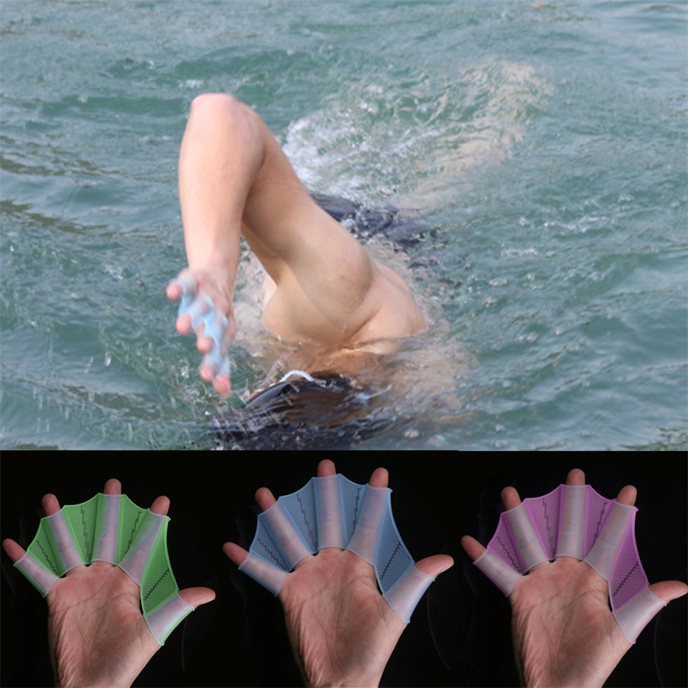 Schwimmflosse Schwimmhandschuhe Silikon Handpaddels Training Schwimmhäute Flosse