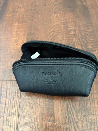 Shinola Detroit Flagship AA BLACK Leather Zip Amenity Toiletry Pouch Bag - Picture 3 of 5
