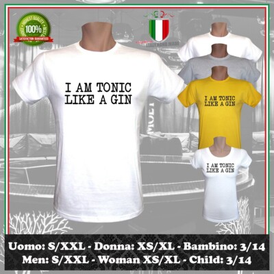 T-SHIRT I AM TONIC LIKE A GIN I'M BARMAN BARISTA GESCHENKIDEE HERREN DAMEN KIND