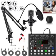 Podcast Equipment Bundle Home Studio Recording Kit Music Mixer Headphones BM-800