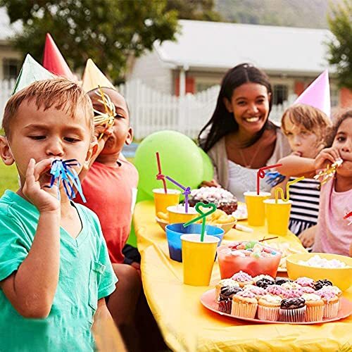 200 Pcs Flexible Plastic Drinking Straws Colorful Disposable Bendy Fancy Straws - Bild 4 von 8