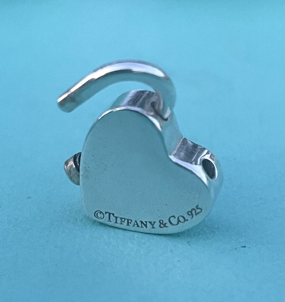 Tiffany & Co Silver Heart XOXO Kiss Lock Padlock Charm 4 Necklace