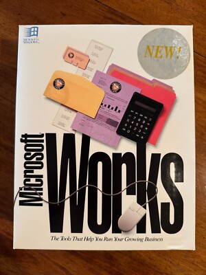 Microsoft Works 2.0 for Widows - Complete Box 5.25'' & 3.5'' Disks