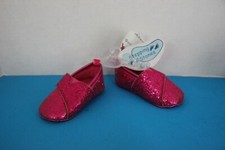 Stepping Stones Infant Baby Girl Bright Pink Glitter Dressy Crib Shoes Size 6-9M