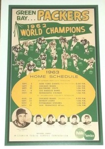 1963 Green Bay Packers Poster Lambeau Field Nfl Starr Hornung Lombardi Ebay