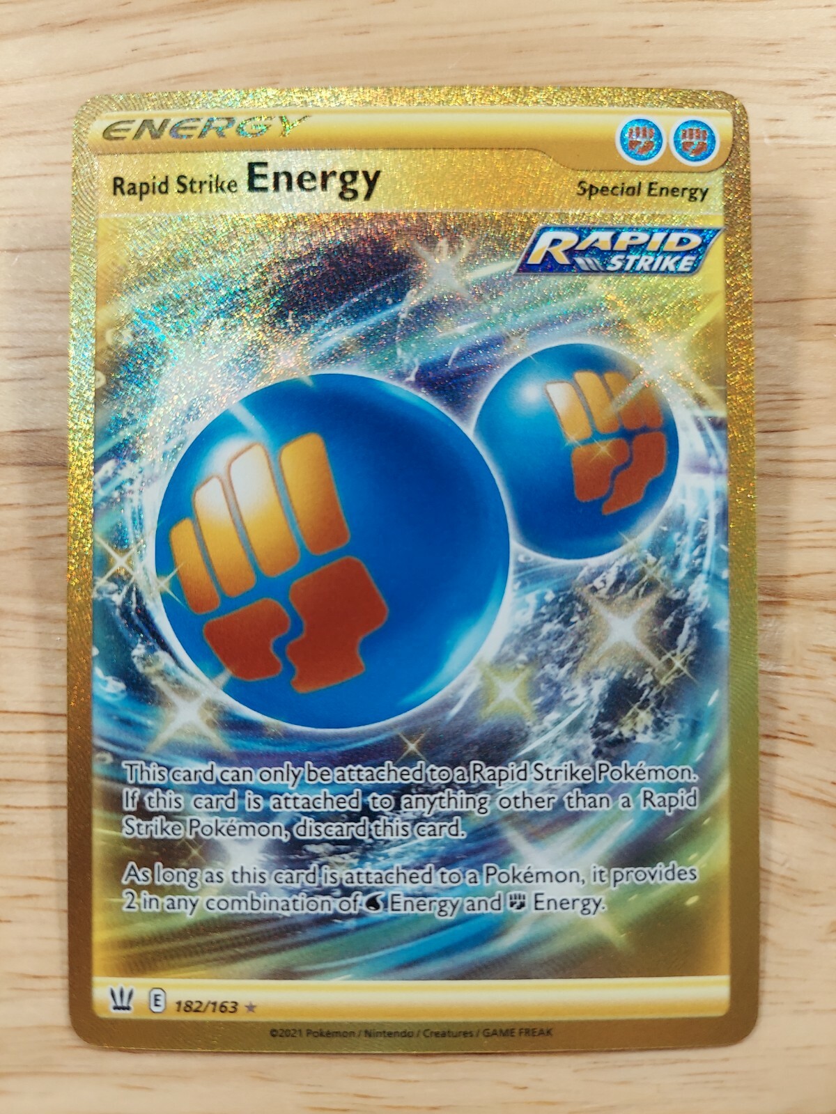 Rapid Strike Energy 182/163 Battle Styles NM Full Art Gold Secret Rare...