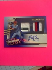2021 PANINI ABSOLUTE NICK SOLAK TOOLS OF THE TRADE 4/10 3CLR + LAUNDRY TAG AUTOG
