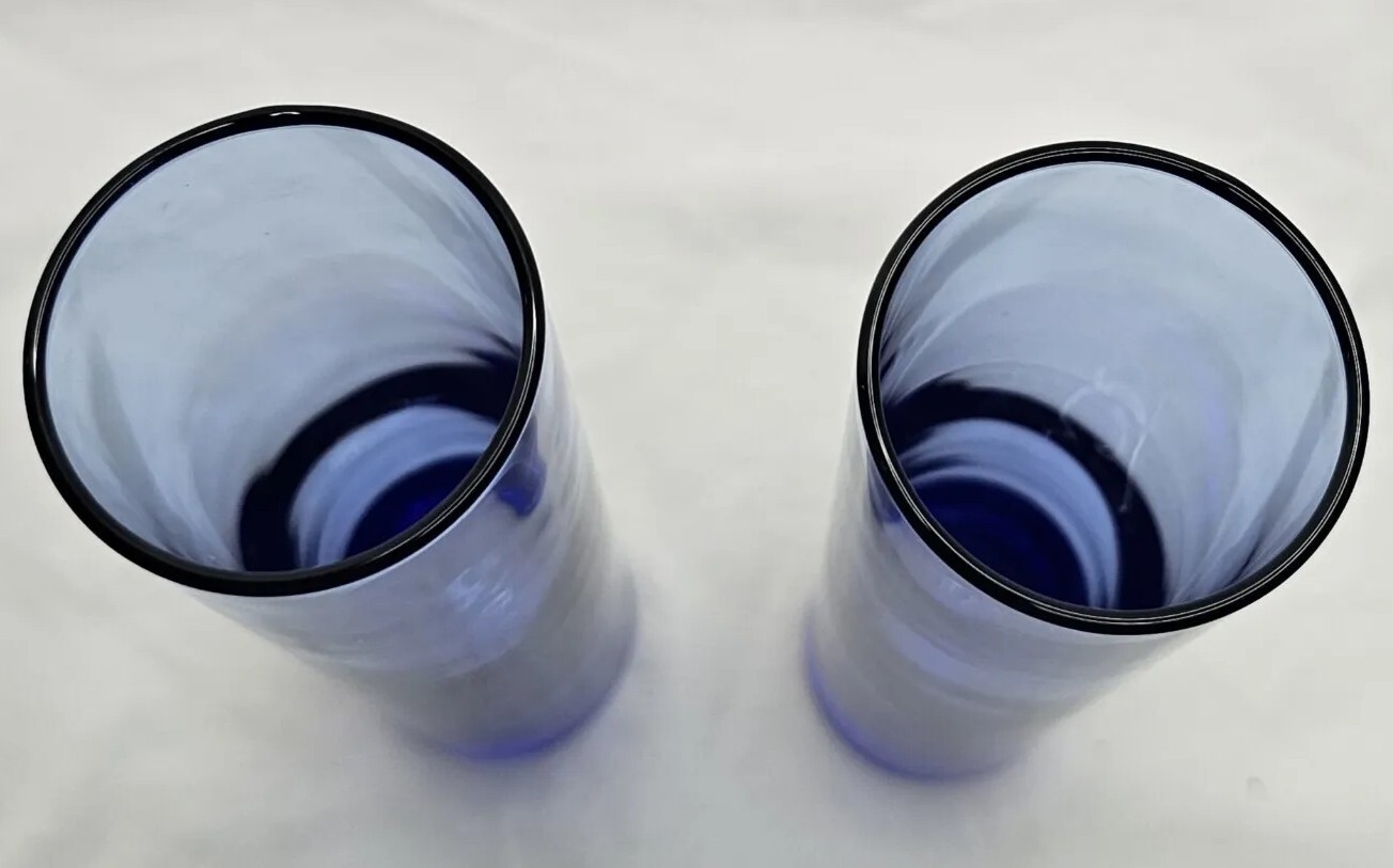 Pair Vintage Cobalt Blue Vases eBay