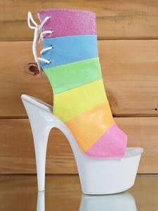 rainbow heel boots