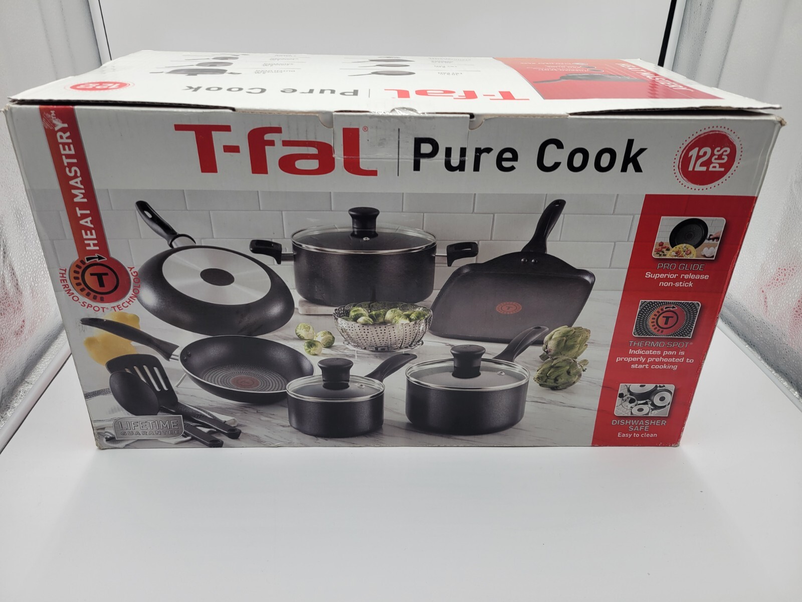 Tefal Pure Cook Non-Stick 12-Piece Aluminum Cookware Set - Black (B239SCDI)-image