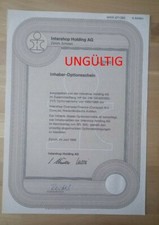 Intershop Holding AG Inhaber-Optionsschein 1986/92 4er Nonvaleurs