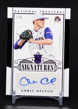Chris Heston 2015 National Treasures College Century Black /5 Rookie Auto RC ECU