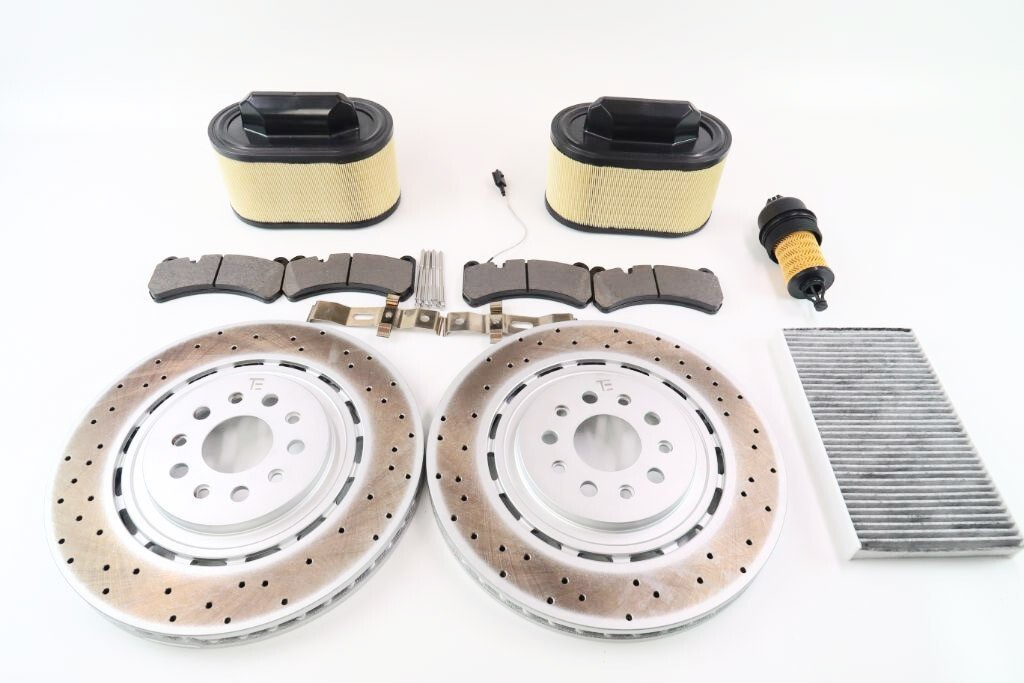 Maserati Ghibli Quattroporte front brake pads rotors air oil cabin filters 1318