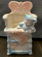 Vintage Inarco Japan Pastel Flower Pot Kid Nursery Decor High Chair Baby Kitsch