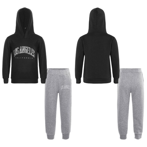 Kids Tracksuit Exercise Sweatshirt+Pants Set Sportswear Long Sleeve Sport Suit - Picture 69 of 85