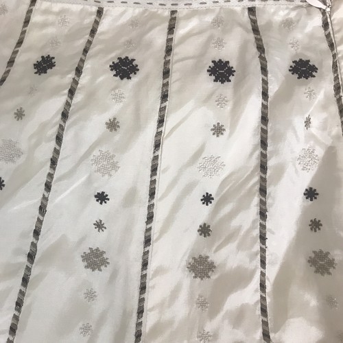 Silk Blend Skirt Womens 8 Beaded Embroidered Lined Side Zip Midi Ivory A-Line - Picture 8 of 9