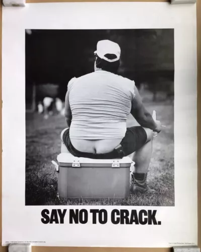 Say No To Crack Plumbers Butt Crack Funny Poster - Picture 1 of 5