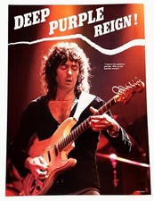 DEEP PURPLE~RITCHIE BLACKMORE LIVE~ORIG 1985 POSTER~VTG FULL PAGE PINUP CLIPPING