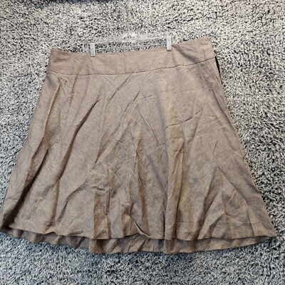 NIC+ZOE Skirt Silk Women 24W Gray Mushroom Mix Flare Knee Length Side Zip NWT