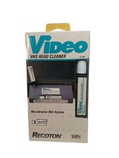 Recoton VHS Video Cassette Head Cleaner Tape Non-Abrasive Wet System for VCR NEW