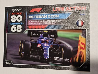 #252 Esteban Ocon 2022 Topps Turbo Attax F1 Formula 1 Live Action Alpine