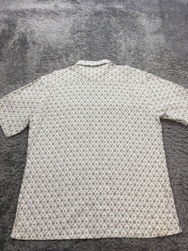 Green Bamboo Shirt Mens XL White Geometric Argyle Short Sleeve Hawaiian Casual - Picture 2 of 8
