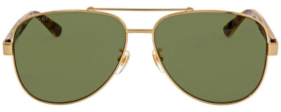 Gucci GG0528S Unisex Pilot Designer Sunglasses Gold Tortoise