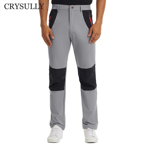 Pantalones de senderismo de carga CRYSULLY para hombre pantalones deportivos de secado rápido con bolsillos con cremallera - Imagen 2 de 7