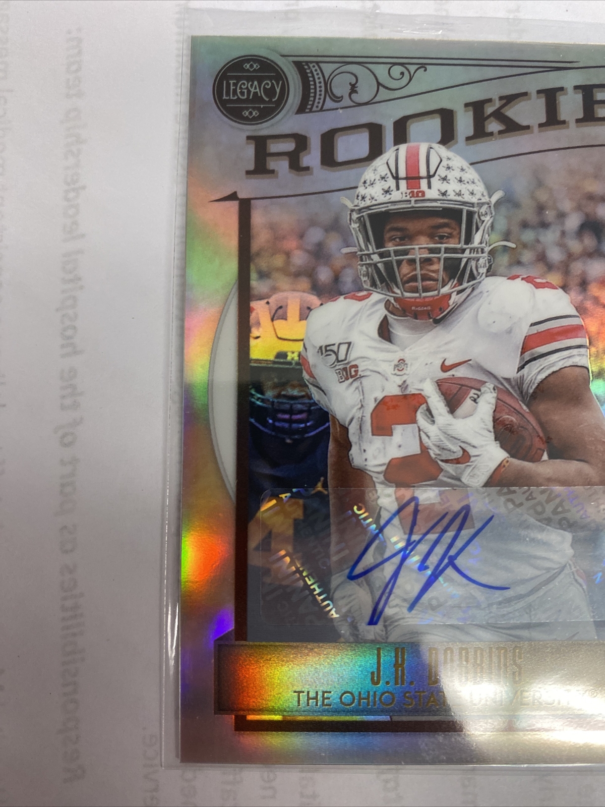 2020 Panini Legacy Rookies Premium Penmanship Silver JK Dobbins Rookie
