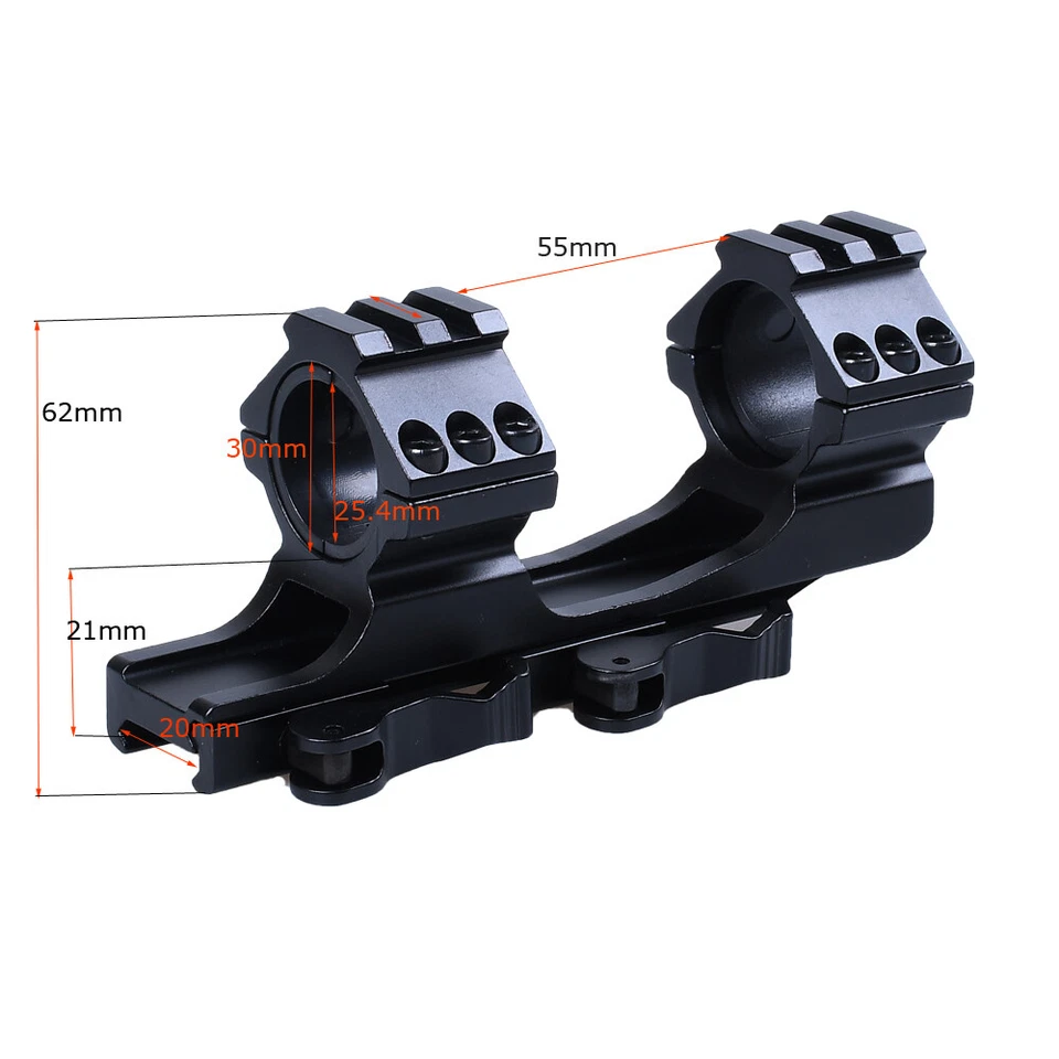 Schnellspannring 25,4mm/30mm Zielfernrohrmontage 20mm Picatinny Rail Mount - Bild 4 von 4