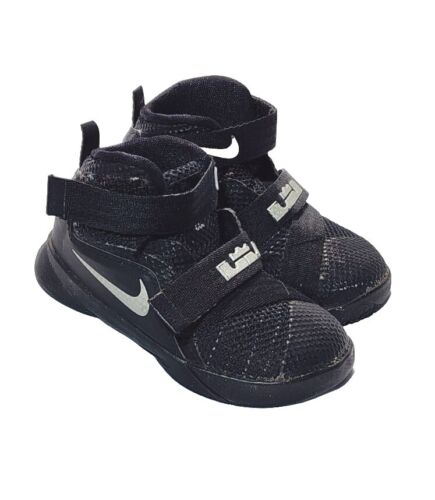 Nike Lebron Soldier IX TD Baby Black Round Toe Basketball Shoes Sz 5C 776473-001 - Picture 1 of 6