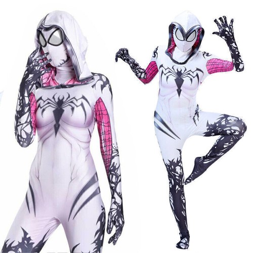Spider Gwen Stacy Venom Costume Cosplay, Stampa 3D, Spider Zentai per Adulti-u - Foto 13 di 32