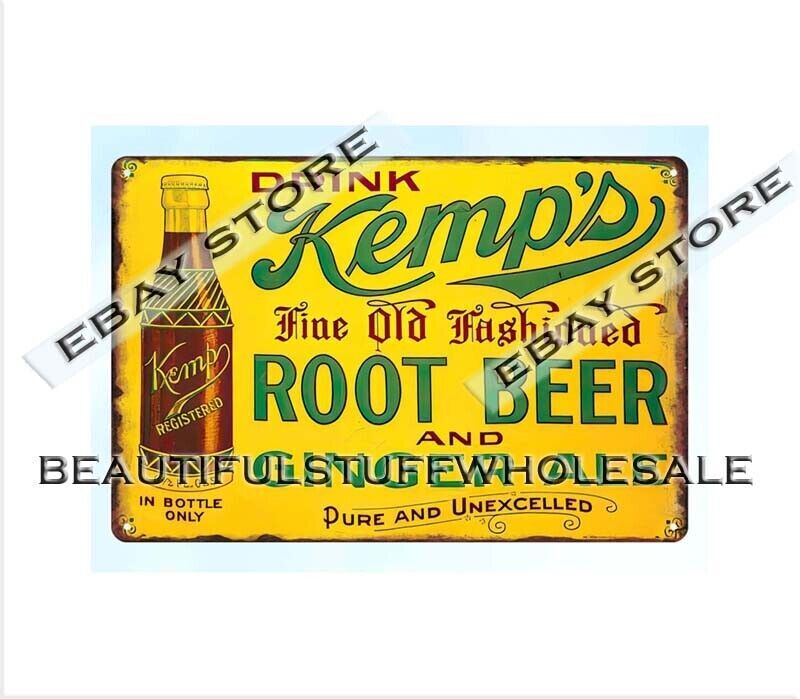 Kemp's Vintage Root Beer & Ginger Ale Metal Tin Sign Retro Wall Decor  