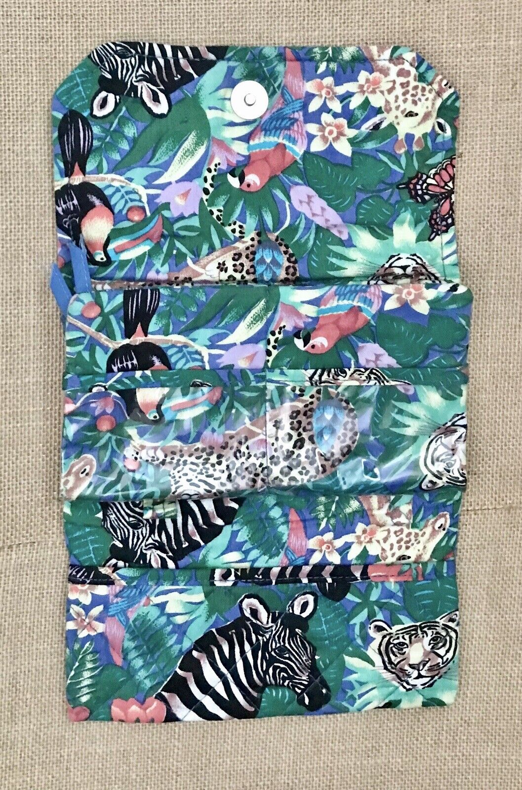 Quilted Tropical Rainforest Jungle Animals Trifol… - image 3
