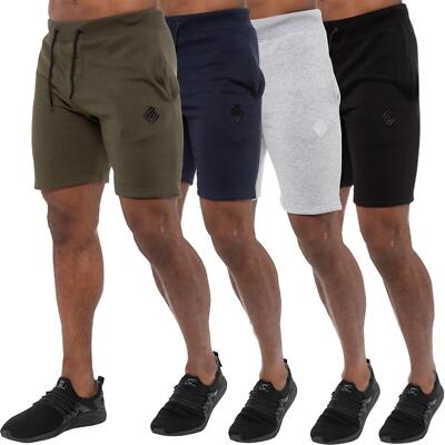 Enzo Herren Fleece Shorts Lauf Jogginghose Gym Gummibund halbe Hose