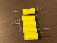 5 New 10 uF 250V Supertech MPT Film Audio Signal Crossover Capacitors (Qty)