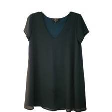 Lulus Dress Size Medium Green Sheer Mini Length Fully lined Pullover Mini Sleeve