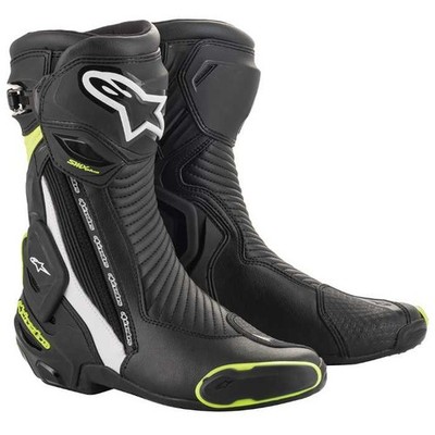 Alpinestars SMX Plus V2 Stiefel schwarz weiß gelb fluo Sport Motorradstiefel 