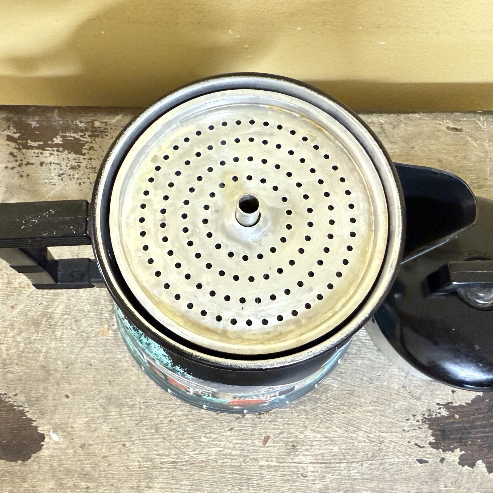 Vintage Wear Ever Hand Painted Aluminum Percolator Coffee Pot Country Apples