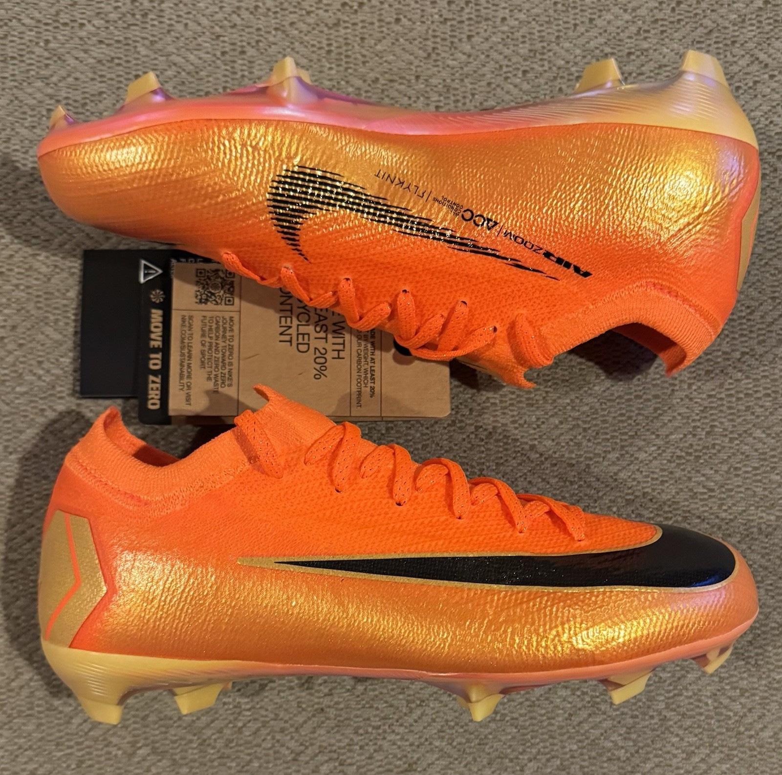 Nike Zoom Mercurial Vapor Pro 16 Deja Vu Orange Youth Size 2 2Y IO1556-800