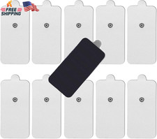10-Pack Large TENS Electrode Pads - 3.5Mm Snap Connectors - High Conductivity, R