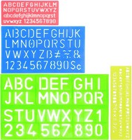 Buchstaben-Schablonen-Set 4-Teilig Kunststoff Alphabet Zeichenschablone Malen