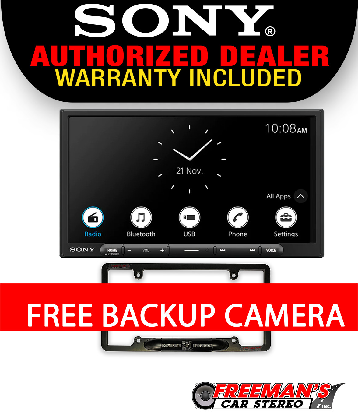 Sony XAV-AX4000 + LPCAMFRAME Backup Camera Bundle