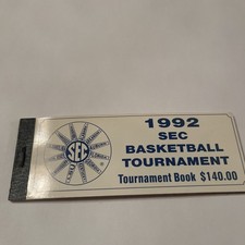 1992 SEC Basketball Tournament Ticket Booklet 6 Sessions Free Shipping 