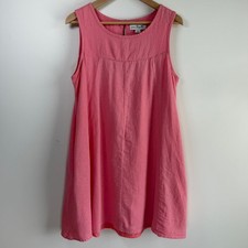 Simply Noelle Linen Blend Shift Dress Pink Sleeveless Pockets Casual Boho S/M